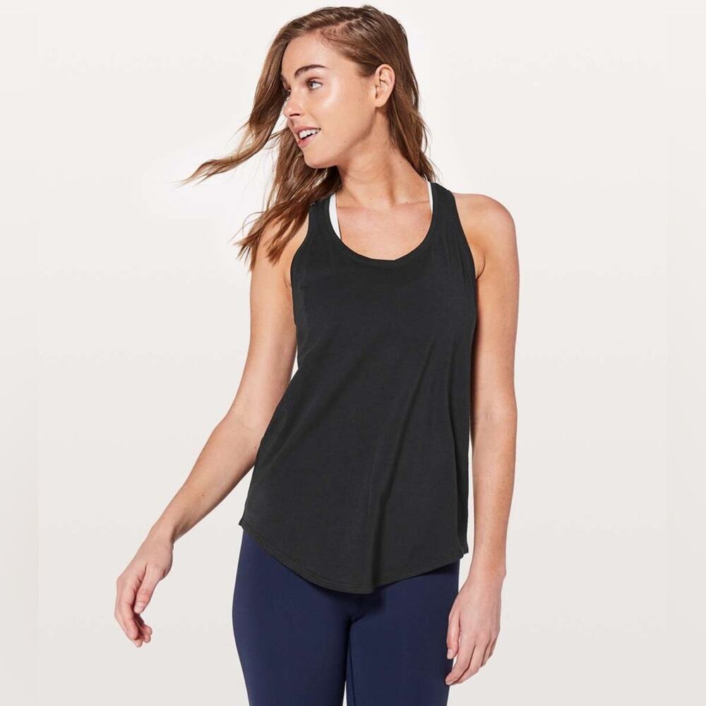 Lululemon Love Tank *Pleated in Black (First Release) Sleeveless Top Pima Cotton
